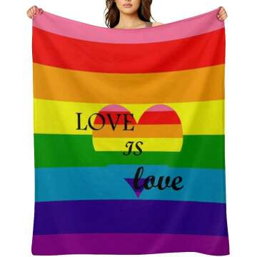 LGBT Rainbow Pride Throw Blanket - Soft & Colorful