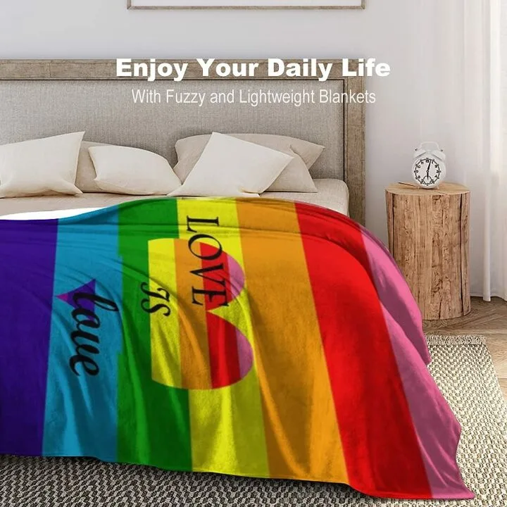 LGBT Rainbow Pride Throw Blanket - Soft & Colorful