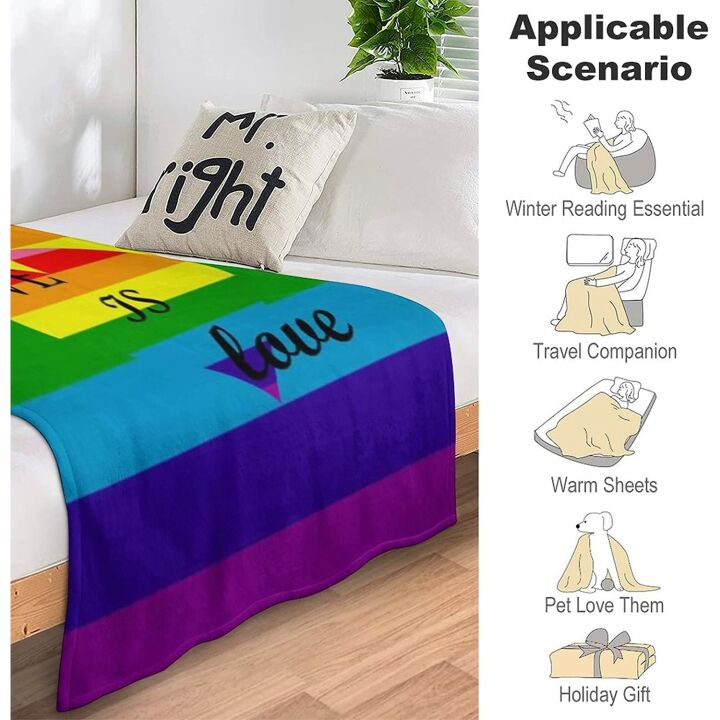 LGBT Rainbow Pride Throw Blanket - Soft & Colorful