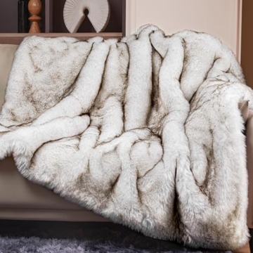 Touchat 1000GSM Faux Fur Throw Blanket, Super Thick Warm Cozy Heavy Blankets for Couch Bed Sofa, Plu...