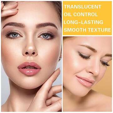 Setting Powder Sunscreen Powder Mineral Powder SPF 35, Natural Flawless Smooth Soft Matte Oil Control Brighten Concealer Translucent Powder Setting Powder Makeup With Sunscreen Brush #01 Translucent