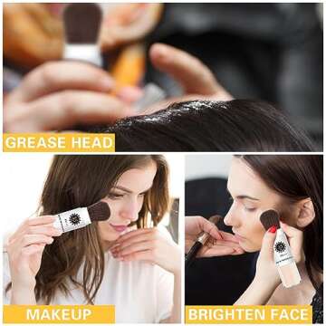 Setting Powder Sunscreen Powder Mineral Powder SPF 35, Natural Flawless Smooth Soft Matte Oil Control Brighten Concealer Translucent Powder Setting Powder Makeup With Sunscreen Brush #01 Translucent