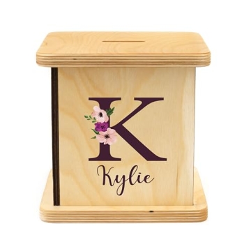 Personalized Wooden Piggy Bank for Kids & Adults Handmade in USA