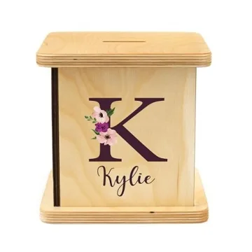 Personalized Wooden Piggy Bank for Kids & Adults Handmade in USA