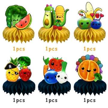 6Pcs Hey Bear Sensory Fruit Centerpieces for Parties