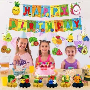 6Pcs Hey Bear Sensory Fruit Centerpieces for Parties