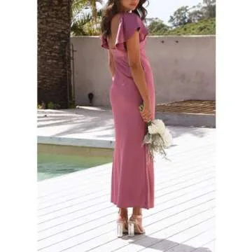 Summer Satin Flutter Sleeve Wedding Guest Dresses for Women Sweetheart Neckline Cutout Tie Back Midi Cocktail Dress Plum