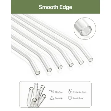 18-Pack Reusable Glass Straws Set for Eco-Friendly Sipping