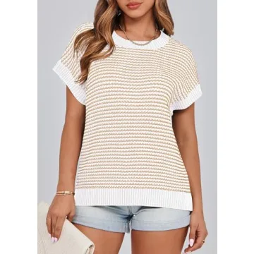 PRETTYGARDEN Women's Stylish Striped Summer Sweater