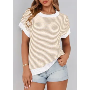 PRETTYGARDEN Women's Stylish Striped Summer Sweater
