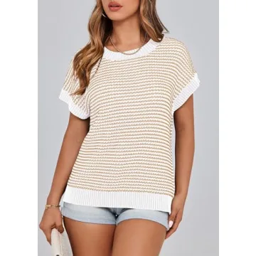 PRETTYGARDEN Women's Stylish Striped Summer Sweater
