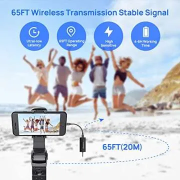 Wireless Lavalier Microphone for iPhone iPad Android Camera, 3.5 Jack, Ultra Low Latency, AI Noise Reduction, Plug and Play, Suitable for Interview, Live Streaming, YouTube, Facebook, TikTok Vlog