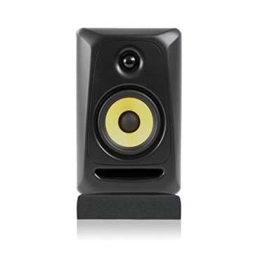 Studio Monitor Isolation Pads - Suitable for 4"- 5" inch Speakers - Speaker Isolation Pads Fits Most Desktops - High-Density Acoustic isolation Foam - Angled Speaker Foam Stand - 2 Speaker Pads