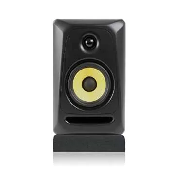 Studio Monitor Isolation Pads - Suitable for 4"- 5" inch Speakers - Speaker Isolation Pads Fits Most Desktops - High-Density Acoustic isolation Foam - Angled Speaker Foam Stand - 2 Speaker Pads