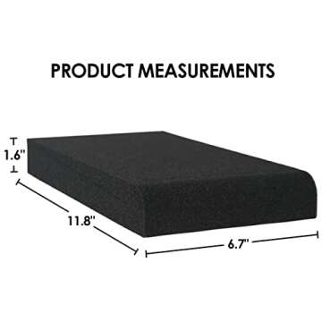 Studio Monitor Isolation Pads - Suitable for 4"- 5" inch Speakers - Speaker Isolation Pads Fits Most Desktops - High-Density Acoustic isolation Foam - Angled Speaker Foam Stand - 2 Speaker Pads