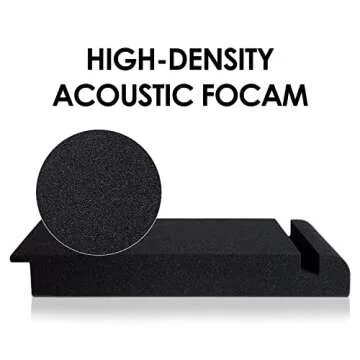 Studio Monitor Isolation Pads - Suitable for 4"- 5" inch Speakers - Speaker Isolation Pads Fits Most Desktops - High-Density Acoustic isolation Foam - Angled Speaker Foam Stand - 2 Speaker Pads