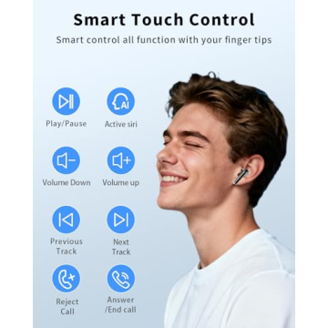 Wireless Earbuds with 50H Playback and Auto-Pairing