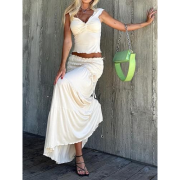 Fashionable Women Two Piece Ruffle V Neck Outfit Set