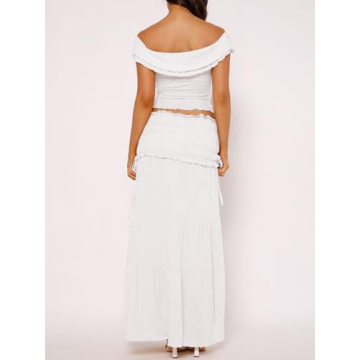 Fashionable Women Two Piece Ruffle V Neck Outfit Set