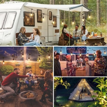 Larkvue 48FT Dimmable Outdoor String Lights with Remote