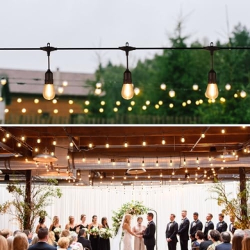 Larkvue 48FT Dimmable Outdoor String Lights with Remote