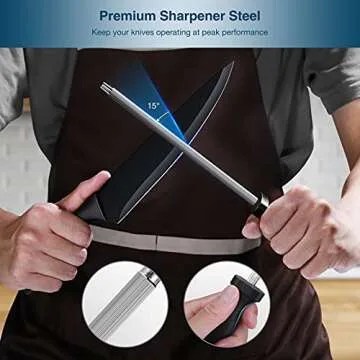 Homever Kitchen Knife Block Set - 19 Pcs Sharp Chef Knives