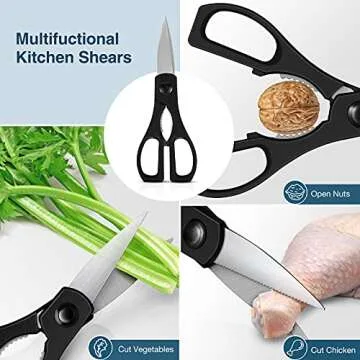 Homever Kitchen Knife Block Set - 19 Pcs Sharp Chef Knives