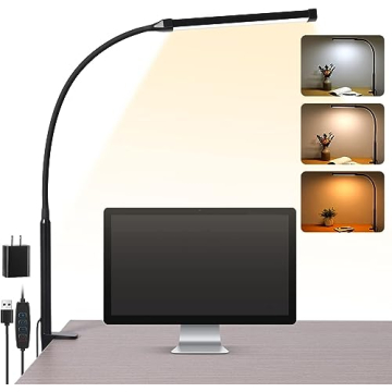Versatile Voncerus LED Desk Lamp with Clamp, 3 Modes