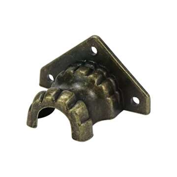 Faotup 20Pcs Retro Jewelry Boxes Feet Antique Brass Box Legs Decorative Box Legs Hardware Retro Design Wood Case Legs, Brown, 1.4"x1.06"x0.94"