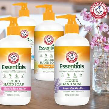 Arm & Hammer Liquid Hand Soap for Skin Cleaning - Cleanser for Kitchen & Bathroom with Gentle Rose Scent - Natural Hand Soap Cleanses, Softens 14 FL Oz (414ml)