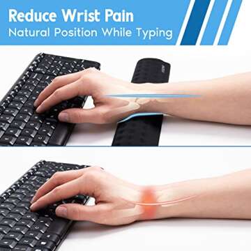 i-Rocks Memory Foam Keyboard Wrist Rest - Ergonomic Comfort for All-Day Use