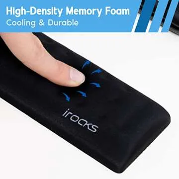 i-Rocks Memory Foam Keyboard Wrist Rest for Comfort