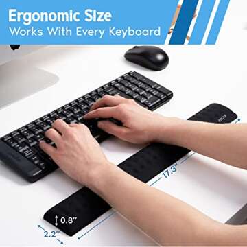 i-Rocks Memory Foam Keyboard Wrist Rest for Comfort