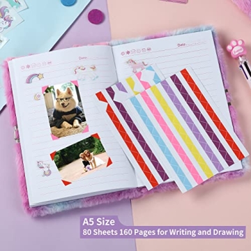 Sicbanna Plush Dog Diary for Kids with Lock and Keys