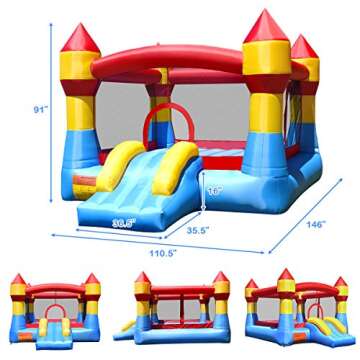 Costzon Inflatable Bounce House for Kids - Large 12ft Party Castle with Slide