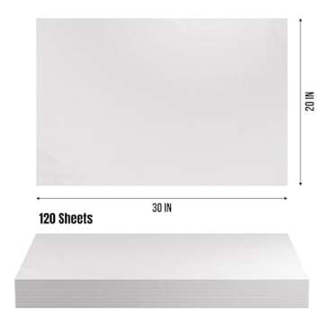 Crown Display 960 Sheets White Tissue Paper Bulk - 15" x 20" Packing Paper Sheets for Moving - 10lb ...