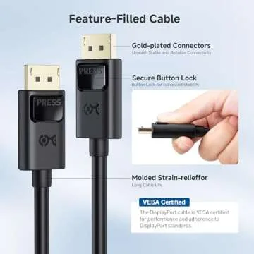Cable Matters DisplayPort 1.4 Cable for Gaming Monitor 8K
