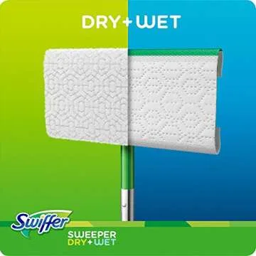 Swiffer Sweeper Cleaner Dry and Wet Mop Starter Kit for Cleaning Hardwood and Floors, Includes: 1 Mop, 7 Dry Cloths, 3 Wet Cloths