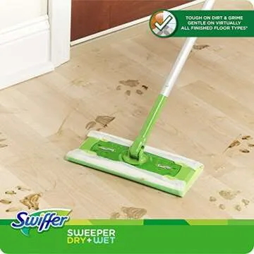 Swiffer Sweeper Cleaner Dry and Wet Mop Starter Kit for Cleaning Hardwood and Floors, Includes: 1 Mop, 7 Dry Cloths, 3 Wet Cloths