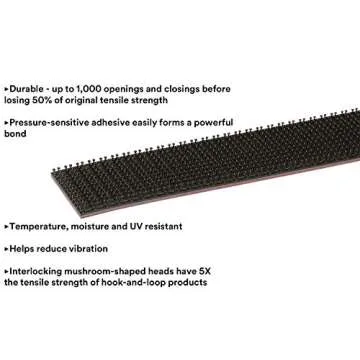 3M Dual Lock Reclosable Fasteners, Heavy Duty, Black, TB4575/SJ4575, 1 in x 10 ft Mated Strip, Industrial Use, Indoor/Outdoor, Great for Metal, Acrylic, PC, ABS, Powder Coated Paints, 1 Roll