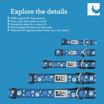 RC Pets Adjustable Dog Clip Collar - Small Size with Reflective Feature