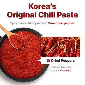 SEMPIO Vegan Gochujang – Mild Heat – Korean Red Chili Pepper Paste, Spicy, Sweet and Savory Sauce. Traditional Fermented Condiment for Tteokbokki, Bibimbap, Dips and Marinades (6.2lbs / 2.8kg)