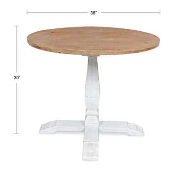 Kate and Laurel Wood Round Pedestal Dining Table