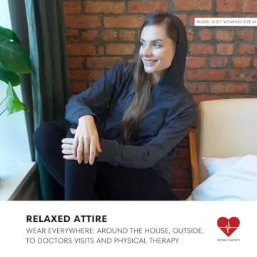 Inspired Comforts Mastectomy Recovery Hoodie Sweatshirt with Drain Pockets | Post Breast Cancer Recovery | Full Sleeve | M, Charcoal