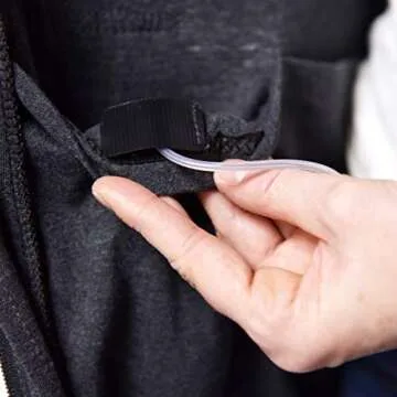 Inspired Comforts Mastectomy Recovery Hoodie Sweatshirt with Drain Pockets | Post Breast Cancer Recovery | Full Sleeve | M, Charcoal