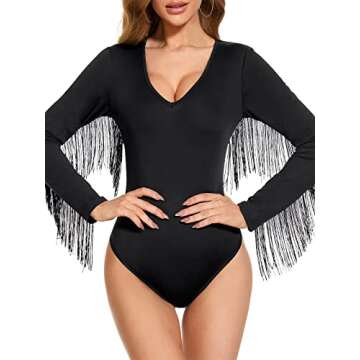 Chic Komorebi Women's Fringe Bodysuit for Stylish Nights