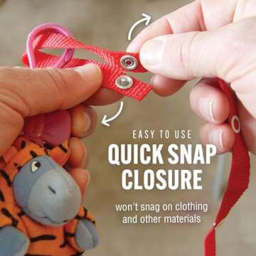 Baby Buddy Secure-a-Toy, Adjustable Pacifier and Teether Strap for Stroller, Highchair, and Car Seat, Blue Navy, 2 Pack