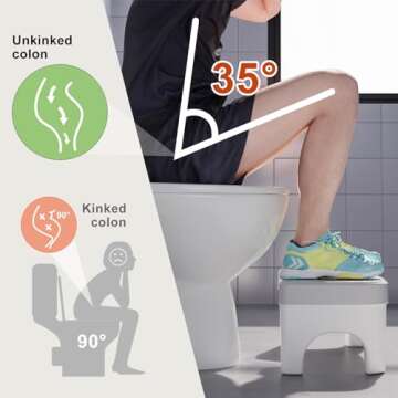 Squatting Toilet Stool for Adults, 7 Inch Poop Stool Adult, Toilet Stool Squat Adult, Non-Slip Potty...