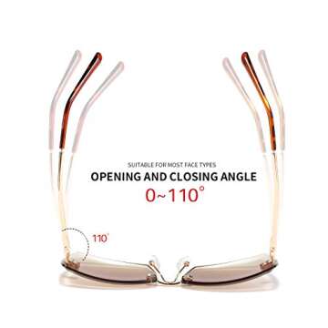AEVOGUE Sunglasses For Women Oversized Rimless Diamond Cutting Lens Sun Glasses AE0534 (Gold Frame/Brown Lens)