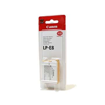 Canon LP-E8 Battery Pack for Canon Digital Rebel T2i and T3i Digital SLR Cameras (Retail Package)